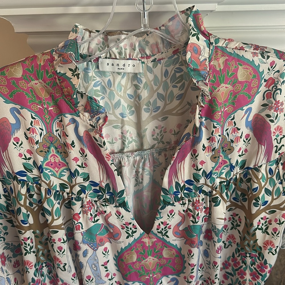 SANDRO Patterned Mini Dress - Picture 2 of 4